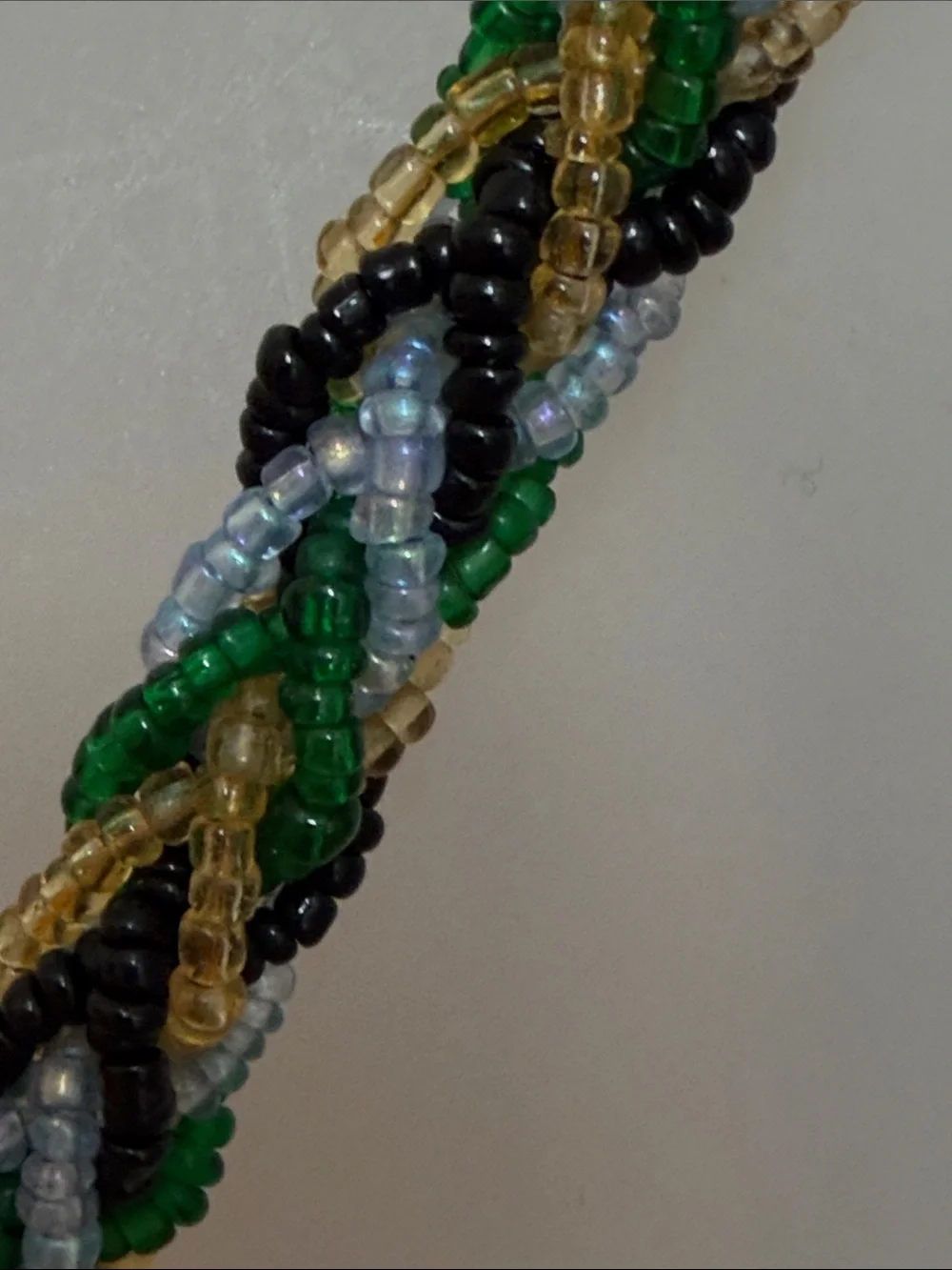 VTG Braided Seed Bead Long Lariat Belt / Necklace 50” Multicolored